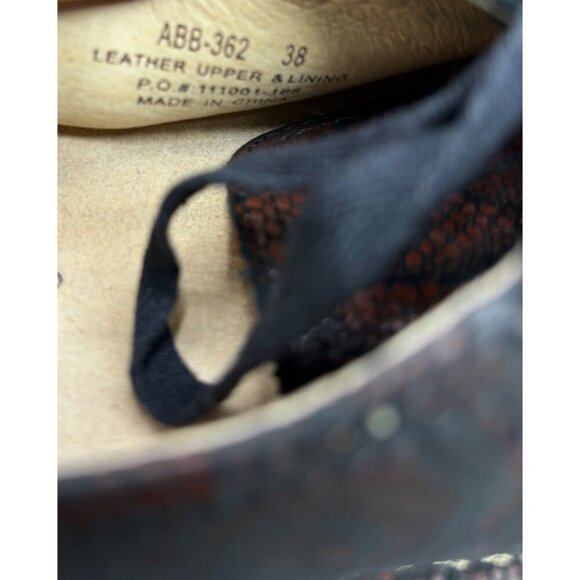 Alegria Leather‎ Lace-Up Casual Shoes Brown Floral Lace Pattern Womens 38 - Picture 5 of 8